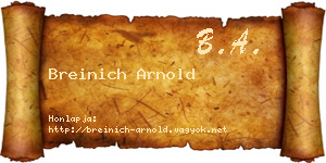 Breinich Arnold névjegykártya